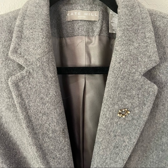 KATE Hill wool and cashmere blazer, 12P, single breasted, lining, pockets. - Picture 3 of 11